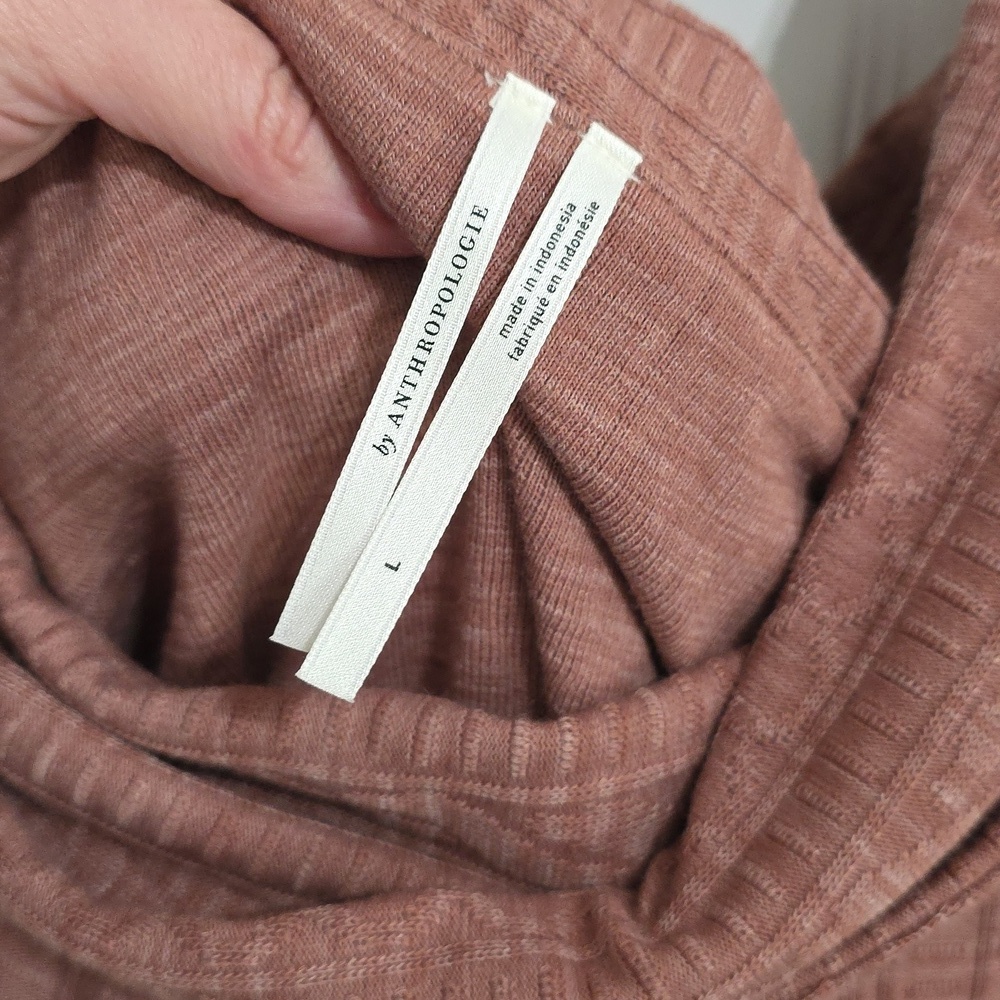NWT Anthropologie Off Shoulder Cowl Neck High Low Dusty Rose Mauve Size Large - Picture 5 of 9